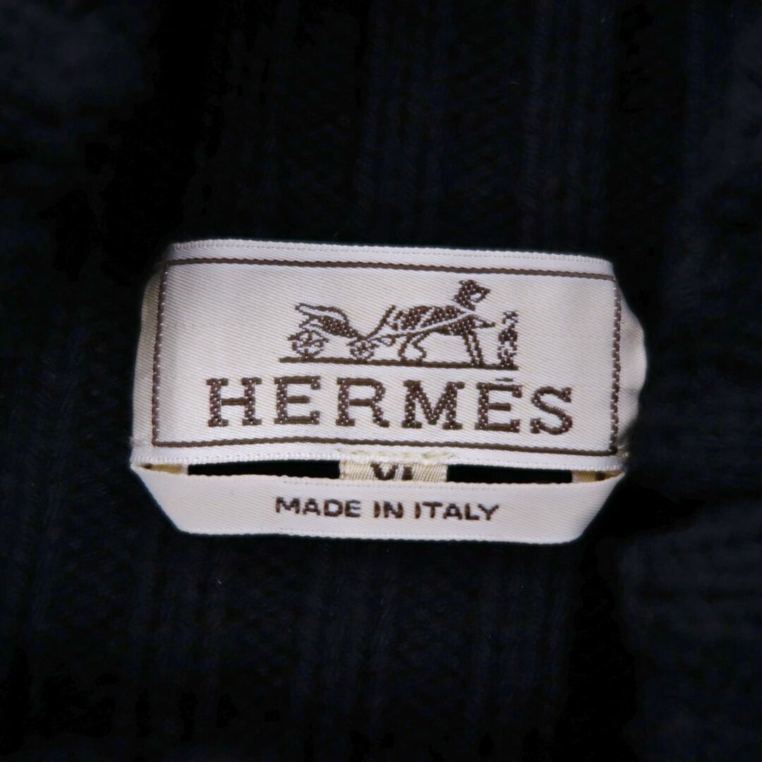 Hermes(エルメス)の美品 エルメス HERMES ニット セーター ロングスリーブ 長袖 ハイネック ウール カシミヤ トップス メンズ XL ブラック メンズのトップス(ニット/セーター)の商品写真