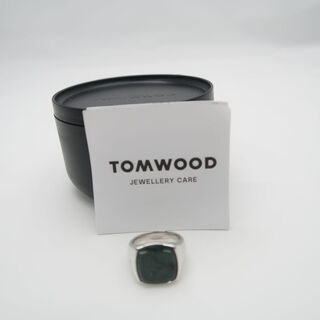 美品 TOM WOOD トムウッド R74HQGMB01S925 CUSHION GREEN MARBLE 指輪 表記サイズ50 10号相当 レディース AM5278C (リング(指輪))