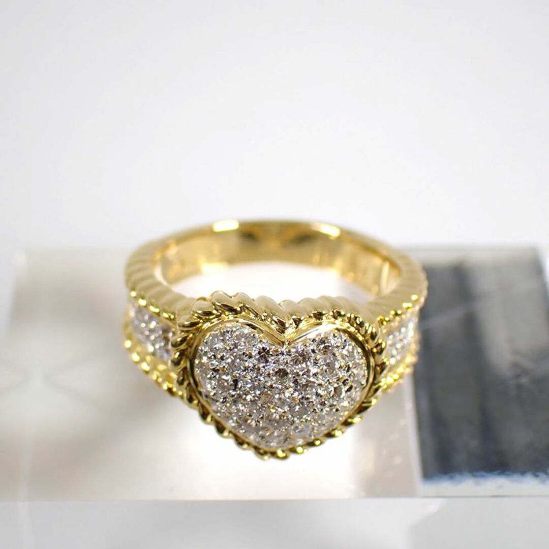 K18 ダイヤモンド フラワー パヴェ リング 12号[g210-83］ レディースのアクセサリー(リング(指輪))の商品写真