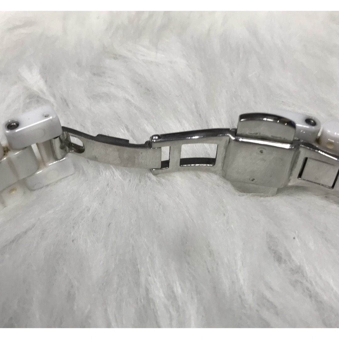 TECHNOS(テクノス)のRR962 テクノス ホワイト T9795 LAD SS セラミック QZ レディースのファッション小物(腕時計)の商品写真