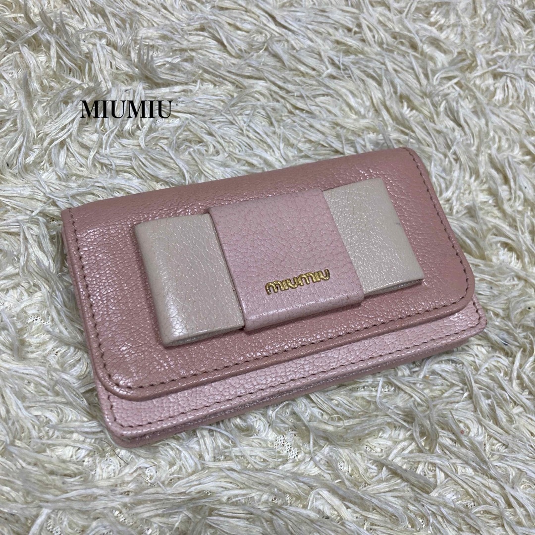 miumiu(ミュウミュウ)の＊高級品＊ MIUMIU ミュウミュウ カードケース 定期入れ 名刺入れ レディースのファッション小物(パスケース/IDカードホルダー)の商品写真