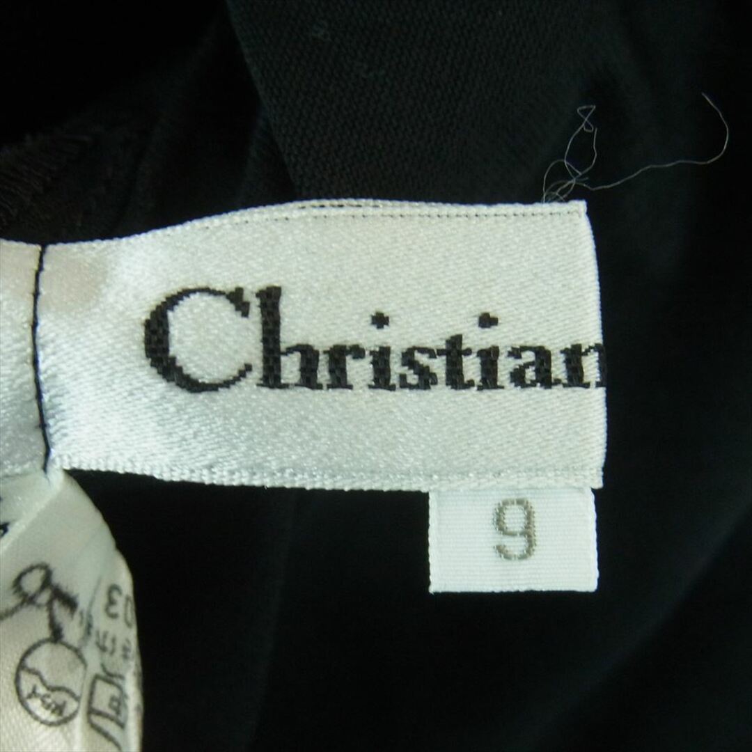 Christian Dior(クリスチャンディオール)のChristian Dior クリスチャンディオール BLL6K4900 コットン センタースリット レース 刺繍 カットソー 半袖 ブラック系 9【中古】 レディースのトップス(カットソー(半袖/袖なし))の商品写真