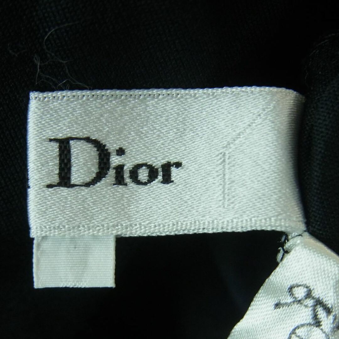 Christian Dior(クリスチャンディオール)のChristian Dior クリスチャンディオール BLL6K4900 コットン センタースリット レース 刺繍 カットソー 半袖 ブラック系 9【中古】 レディースのトップス(カットソー(半袖/袖なし))の商品写真