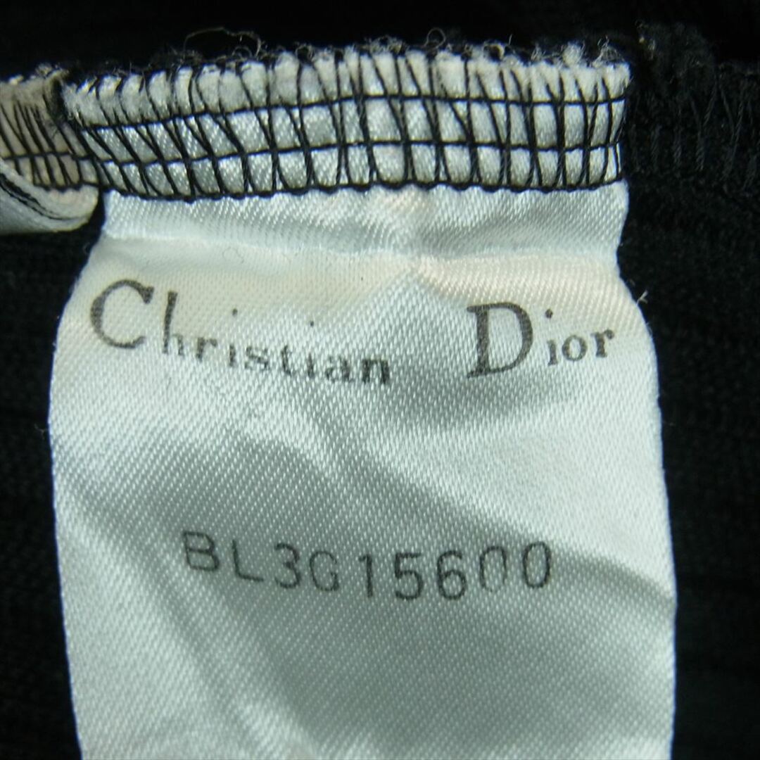 Christian Dior(クリスチャンディオール)のChristian Dior クリスチャンディオール BL3G15600 コットン リブ フレンチスリーブ カットソー 半袖 ブラック系 M【中古】 レディースのトップス(カットソー(半袖/袖なし))の商品写真