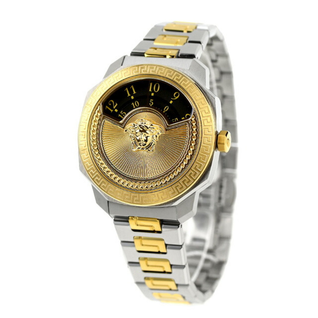 VERSACE(ヴェルサーチ)の【新品】ヴェルサーチ VERSACE 腕時計 メンズ VEQU01423 ダイロス クオーツ ブラック/ゴールドxシルバー/ゴールド アナログ表示 メンズの時計(腕時計(アナログ))の商品写真
