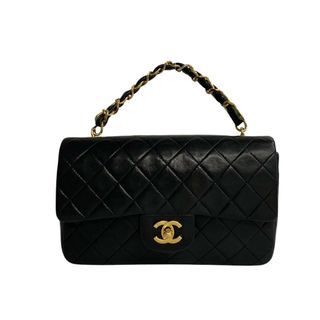 シャネル(CHANEL)の極 美品 カード シール有 1番台 CHANEL シャネル マトラッセ ココマーク 金具 ラムスキン チェーン ハンドバッグ ブラック 35759(ハンドバッグ)