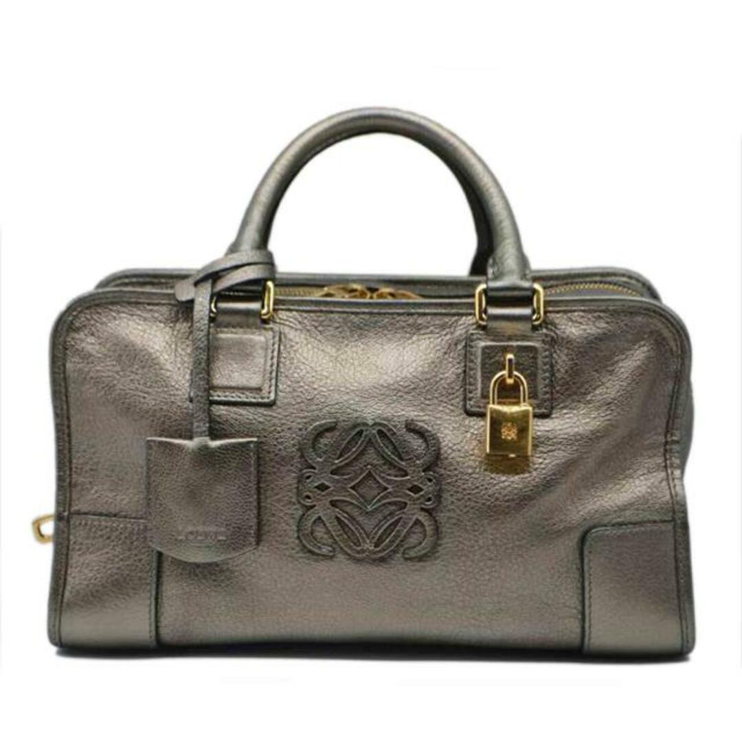 LOEWE ロエベ/アマソナ28/ゴートスキン/シルバー/352.70.A03/01 *****/W18.5cmH:17D:13/ブランドバック/Bランク/89【中古】