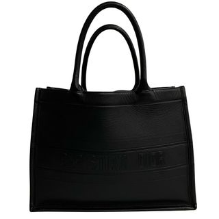 ディオール(Dior)の極 美品 希少品 Christian Dior ディオール ロゴ ブックトート オールレザー ハンドバッグ トートバッグ A4収納可能 ブラック 16354(トートバッグ)