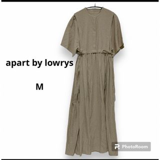 アパートバイローリーズ(apart by lowrys)の【超美品】 アパートバイ ローリーズ ロングワンピース 半袖 M サイドリボン(ロングワンピース/マキシワンピース)