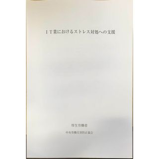 IT業界におけるストレス対処への支援　厚生労働省　中央労働災害防止協会　管理番号：20240123-1(その他)