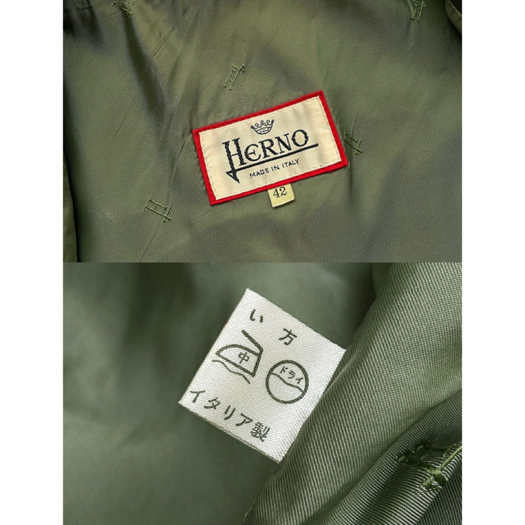 HERNO(ヘルノ)のHERNO ヘルノ ヴィンテージ レザー ジャケット ビッグシルエット レディースのジャケット/アウター(ライダースジャケット)の商品写真
