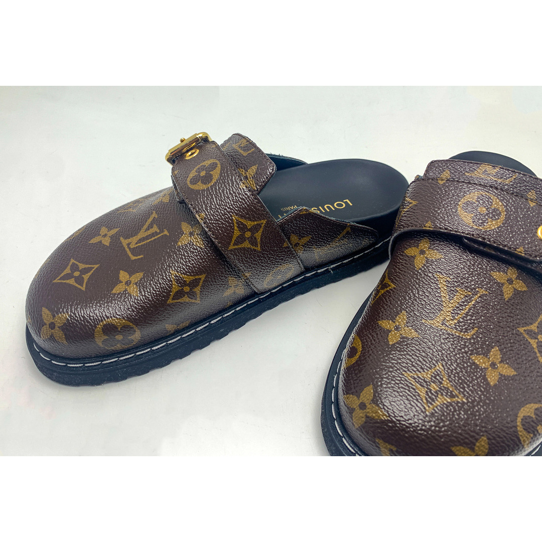 LOUIS VUITTON(ルイヴィトン)のLOUIS VUITTON ルイヴィトン パテント モノグラム LV コージー・ライン ミュール 1AAW6I クツ スリッポン 靴 ブランド アパレル サイズ35 レディースの靴/シューズ(ミュール)の商品写真