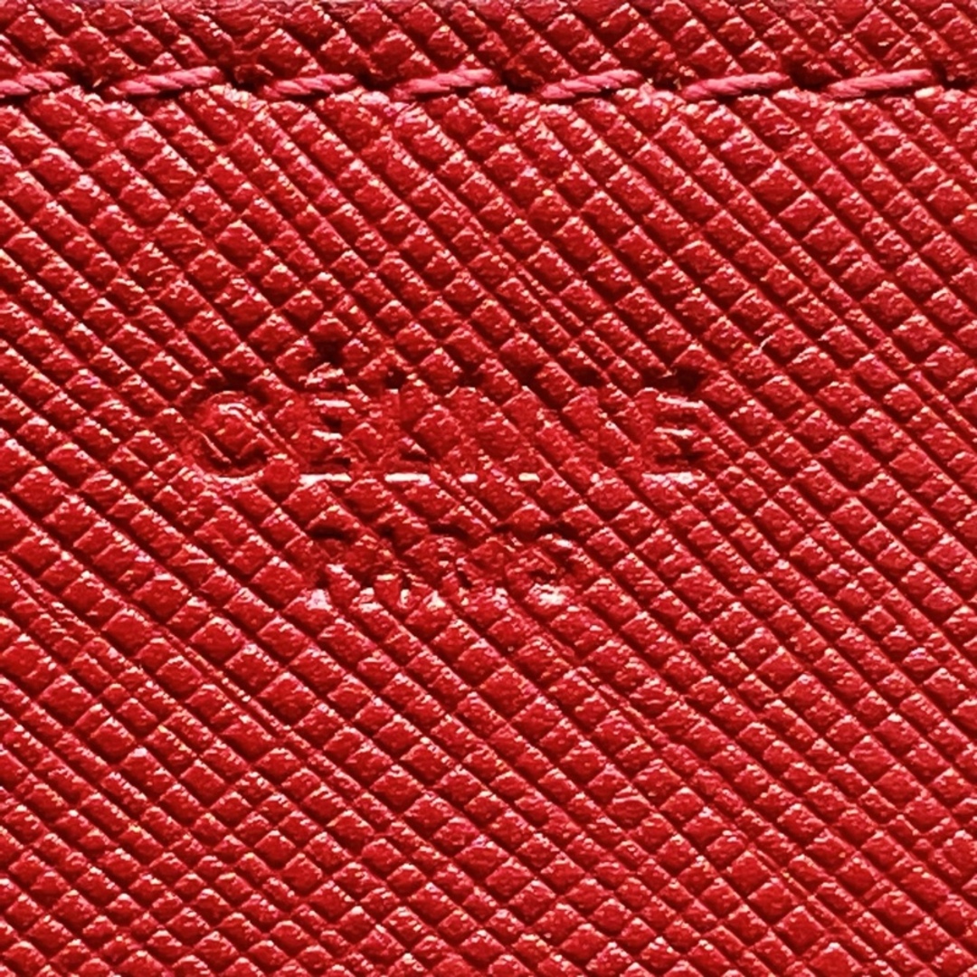 celine(セリーヌ)のCELINE セリーヌ コンパクト レザー コインケース 小銭入れ 財布 ラウンドファスナー レッド レディースのファッション小物(財布)の商品写真
