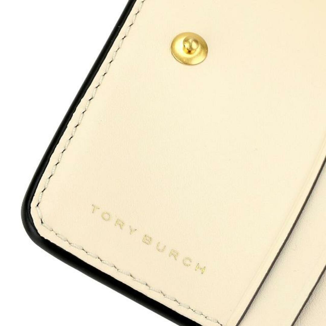 Tory Burch(トリーバーチ)の新品 トリーバーチ TORY BURCH 2つ折り財布 Tモノグラム コントラスト エンボス ブラック/ニュークリーム レディースのファッション小物(財布)の商品写真