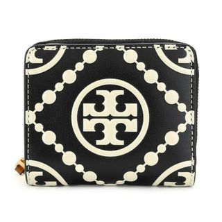 トリーバーチ(Tory Burch)の新品 トリーバーチ TORY BURCH 2つ折り財布 Tモノグラム コントラスト エンボス ブラック/ニュークリーム(財布)