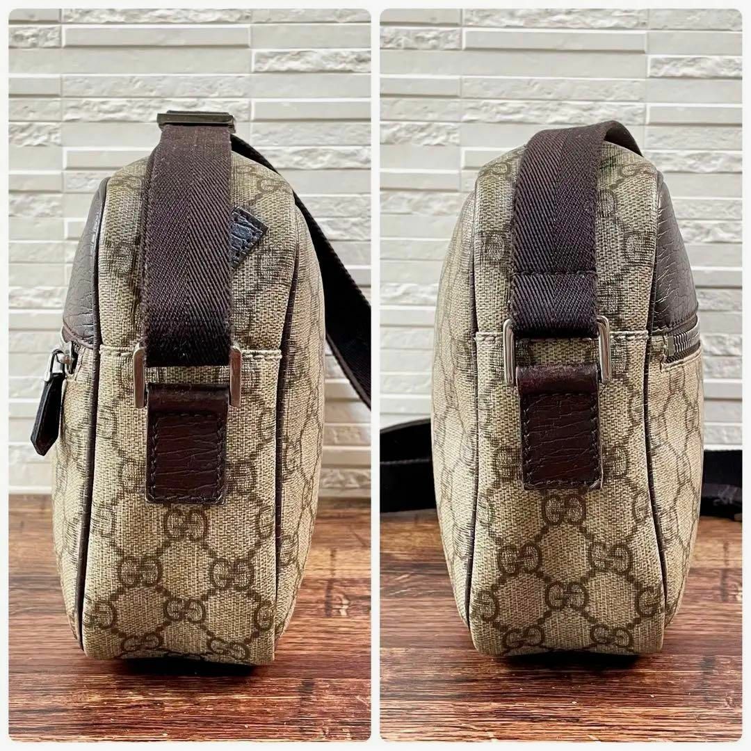 Gucci(グッチ)のグッチ GG スプリーム PVC×レザー ショルダー バッグ ポシェット. メンズのバッグ(ショルダーバッグ)の商品写真