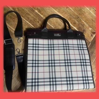 バーバリー(BURBERRY)のバーバリー キャンバス レザー ノバチェック 2WAY トートバッグ(ショルダーバッグ)