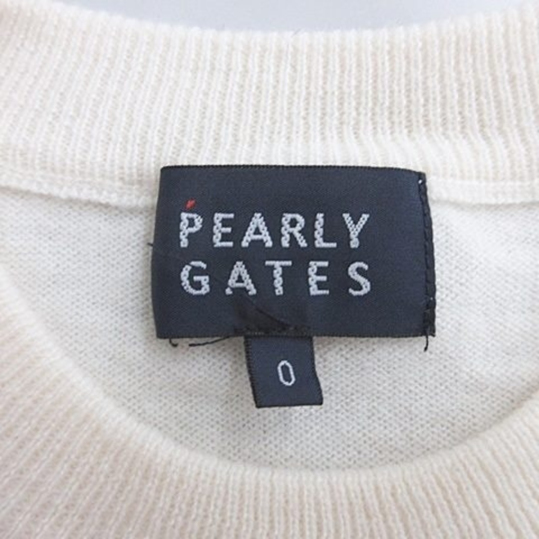 PEARLY GATES(パーリーゲイツ)のパーリーゲイツ ゴルフ ニット セーター 長袖 丸首 ロゴ アイボリー 0 スポーツ/アウトドアのゴルフ(ウエア)の商品写真