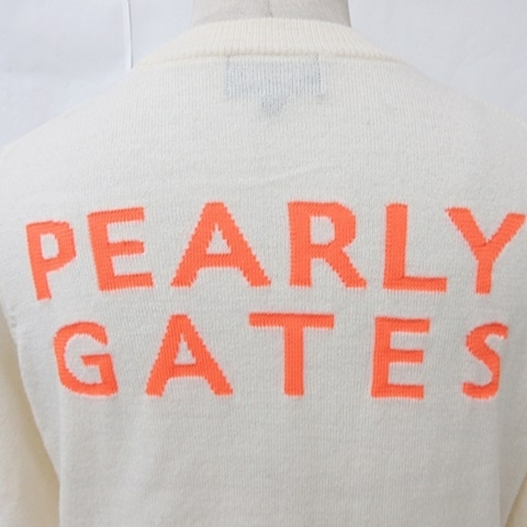 PEARLY GATES(パーリーゲイツ)のパーリーゲイツ ゴルフ ニット セーター 長袖 丸首 ロゴ アイボリー 0 スポーツ/アウトドアのゴルフ(ウエア)の商品写真