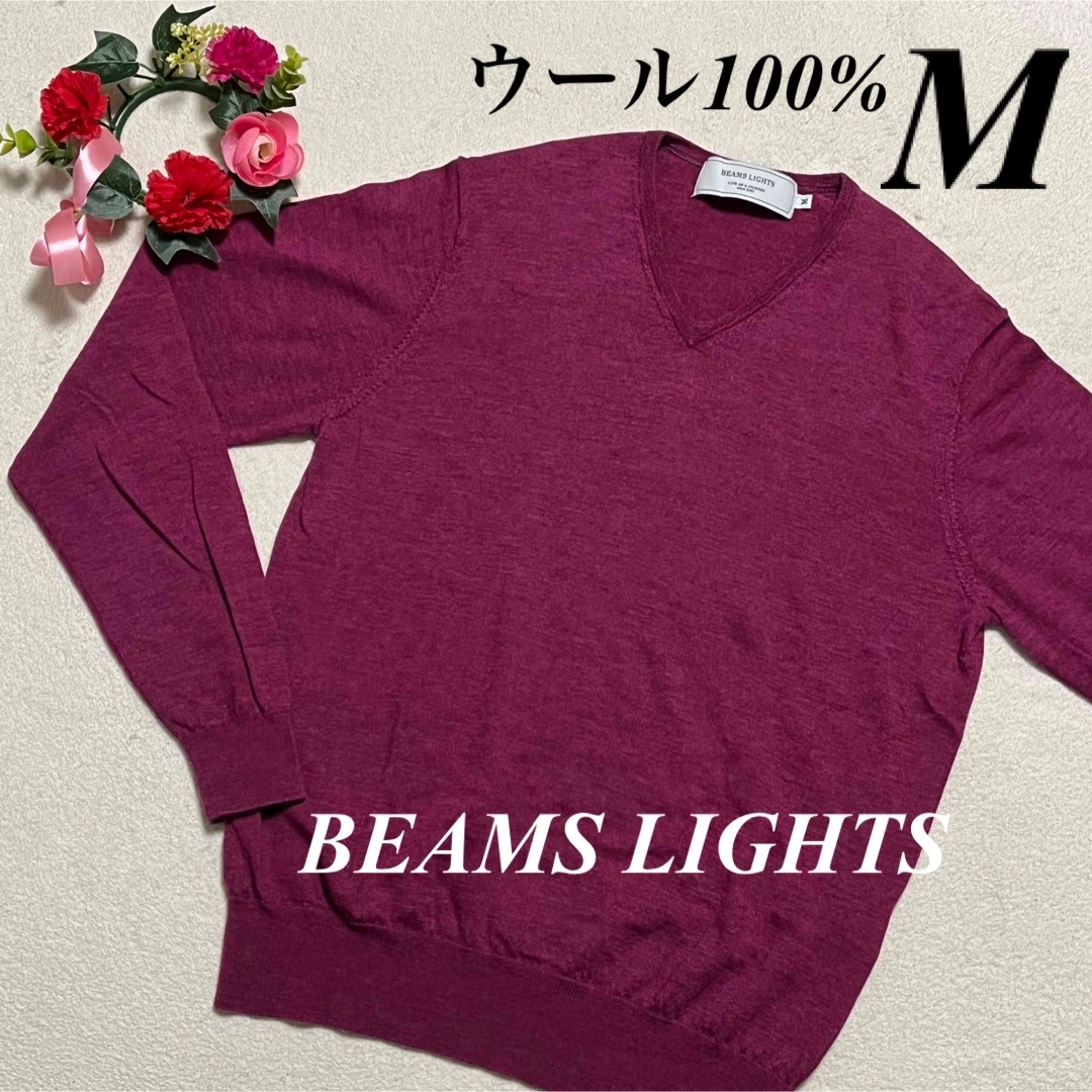 BEAMS LIGHTS(ビームスライツ)のビームスライツ　BEAMS LIGHTS♡Vネックニットセーター　生地薄め　M レディースのトップス(ニット/セーター)の商品写真