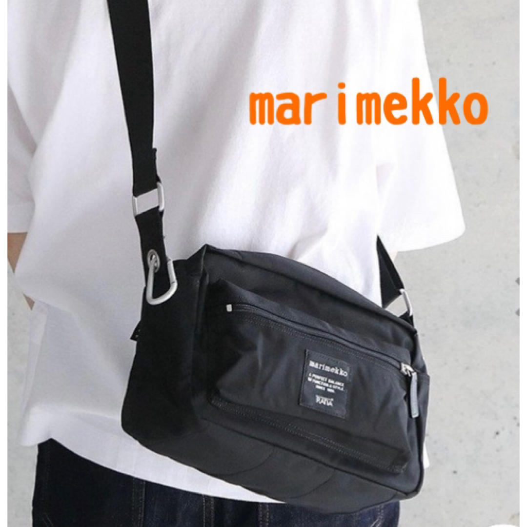 marimekko(マリメッコ)のくーま様専用　新品　marimekko　ショルダーバッグ  黒　マイシングス レディースのバッグ(ショルダーバッグ)の商品写真