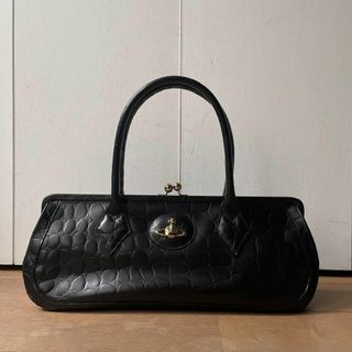 【VivienneWestwood】美品 ハンドバッグ  金オーブ クロコ型押し