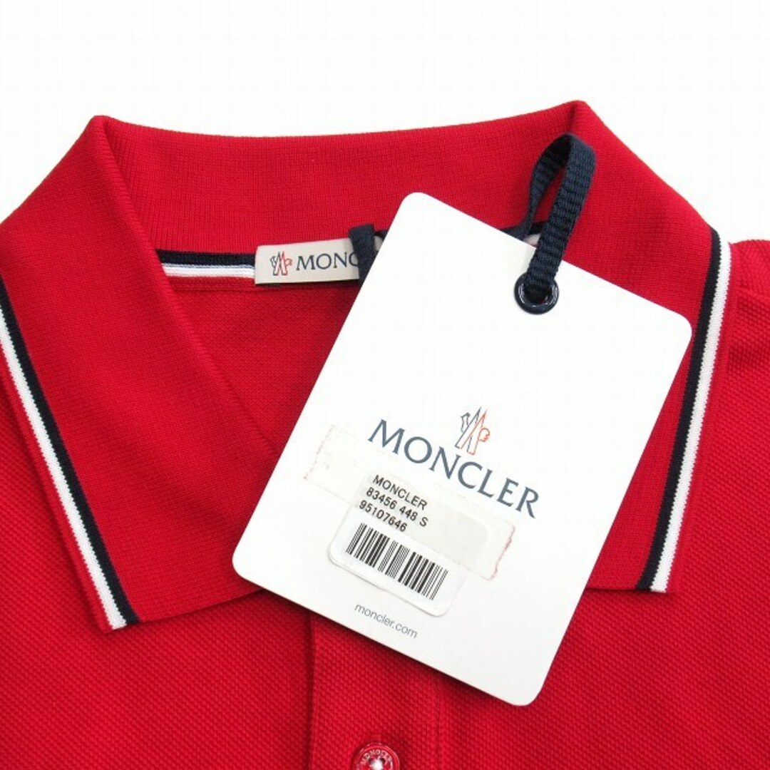 MONCLER(モンクレール)の19ss モンクレール ロゴワッペン ポロシャツ 半袖 カットソー S 赤 ◆６ メンズのトップス(ポロシャツ)の商品写真
