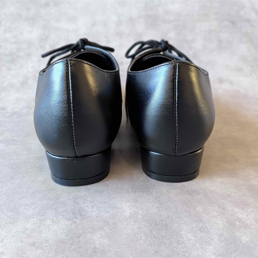 【新品】レースアップシューズ24.5cm黒ブラック レディースの靴/シューズ(ローファー/革靴)の商品写真