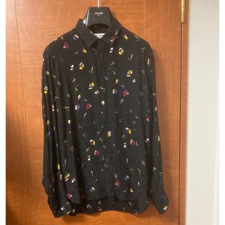 サンローラン(Saint Laurent)のサンローラン　シルク　シャツ　総柄　美品　長袖(シャツ)