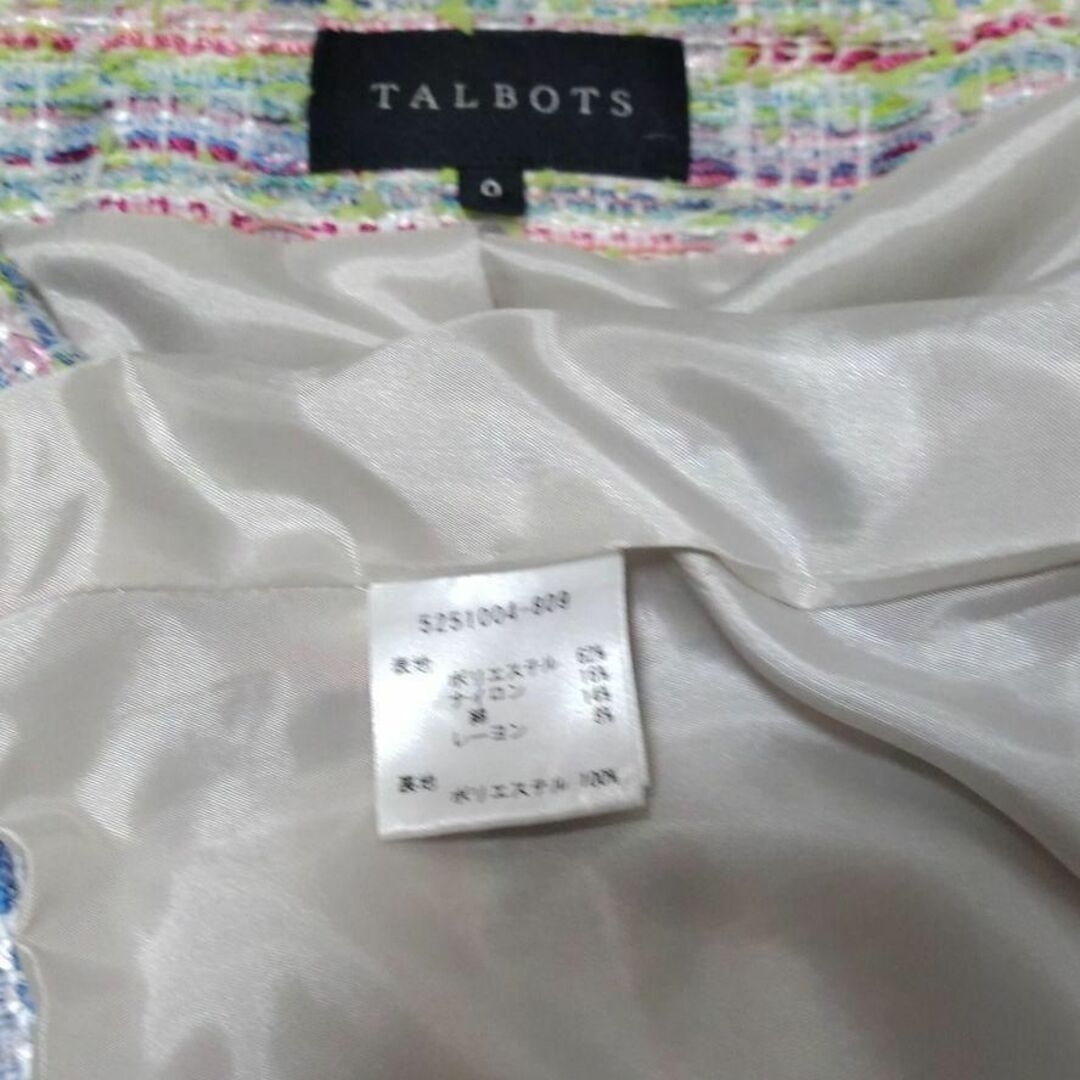 TALBOTS(タルボット)の【美品】タルボット　ツイードノーカラージャケット　卒園式　卒業式　結婚式 レディースのジャケット/アウター(ノーカラージャケット)の商品写真