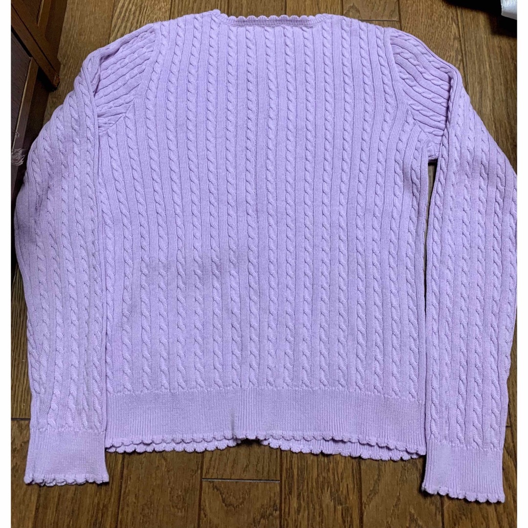 POLO RALPH LAUREN(ポロラルフローレン)の【極美品】Ralph Lauren ラルフローレン　ゲーブルカーディガン　薄紫 レディースのトップス(カーディガン)の商品写真