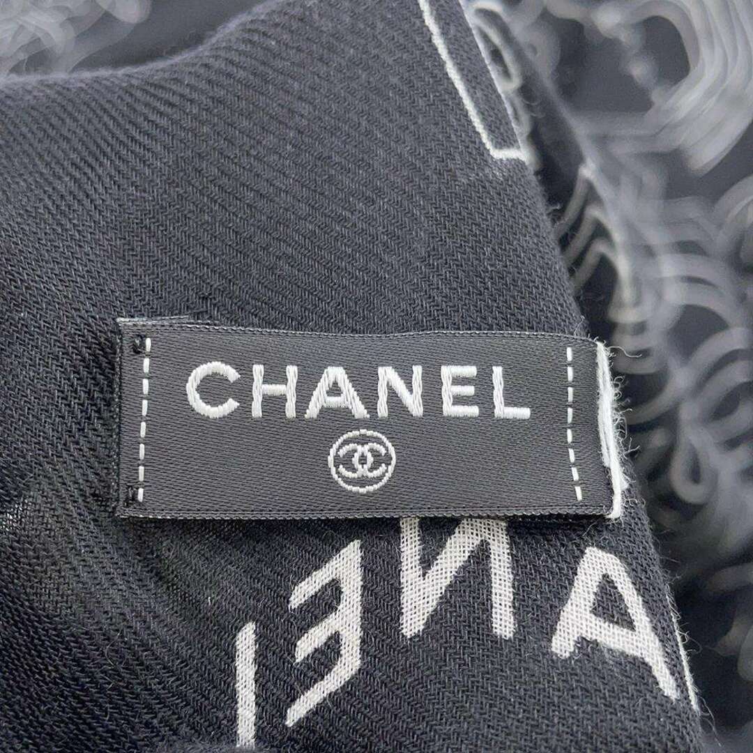 CHANEL(シャネル)のシャネル スカーフ ココマーク ハート クローバー カシミア シルク CHANEL 黒 白 レディースのファッション小物(バンダナ/スカーフ)の商品写真