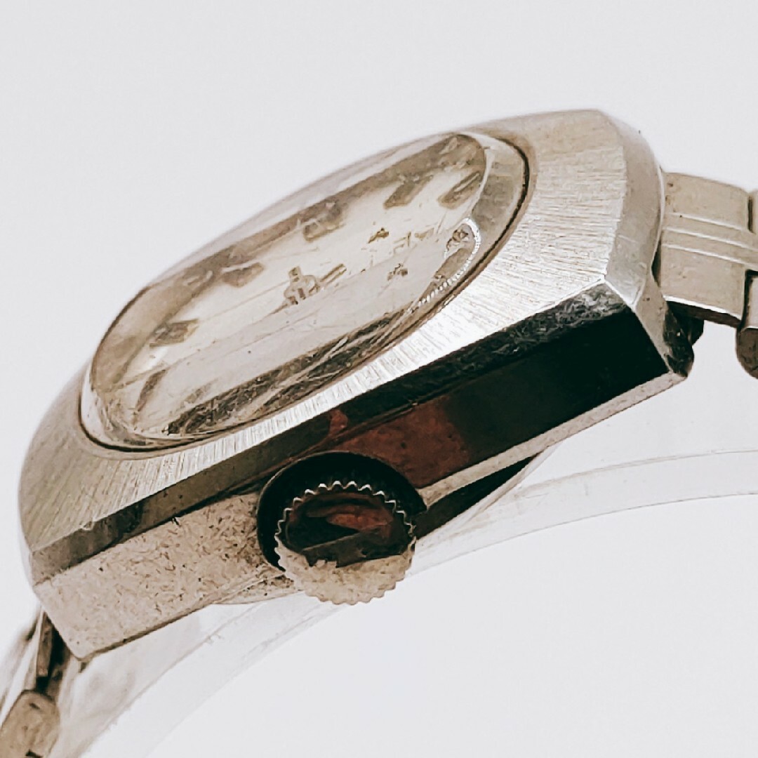 TECHNOS(テクノス)の#110【動作品】TECHNOS lady テクノスレディ 腕時計 手巻き 銀色 レディースのファッション小物(腕時計)の商品写真