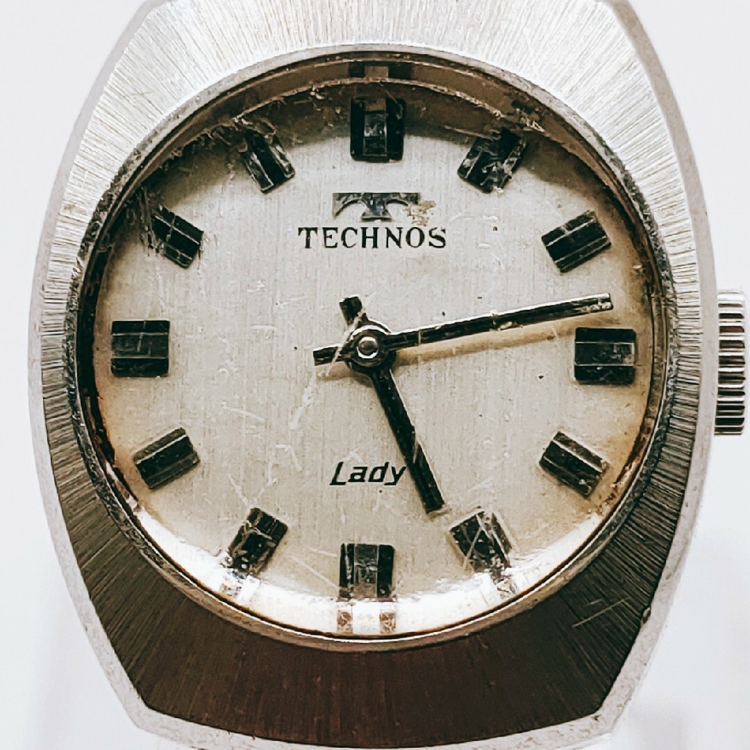 TECHNOS(テクノス)の#110【動作品】TECHNOS lady テクノスレディ 腕時計 手巻き 銀色 レディースのファッション小物(腕時計)の商品写真