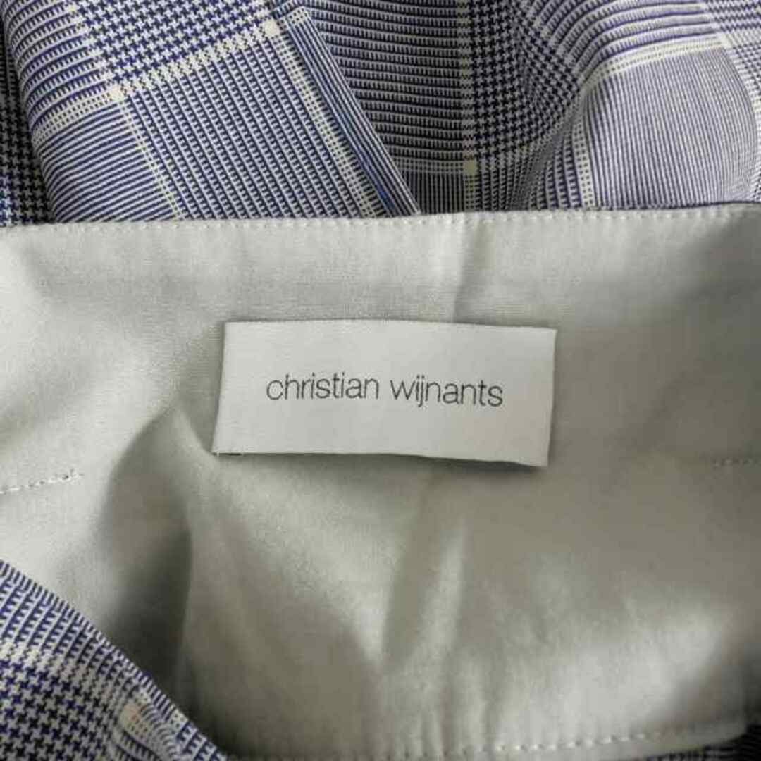 クリスチャン ワイナンツ グレンチェック ロングスカート 34 ブルー 青 レディースのスカート(ロングスカート)の商品写真