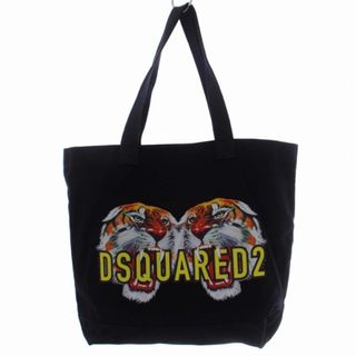 ディースクエアード(DSQUARED2)のディースクエアード トートバッグ ハンドバッグ ロゴ プリント キャンバス 黒(トートバッグ)