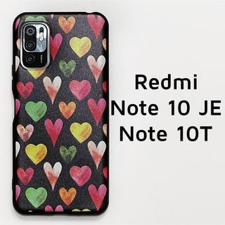 Redmi Note10 JE 10T カラフル ハート ソフトケース カバー(Androidケース)