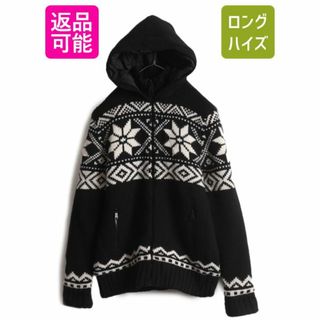 ラルフローレン(Ralph Lauren)のポロ ラルフローレン フルジップ ウール ニット パーカー ジャケット キッズ XL メンズ レディース S 程/ ポロ 中綿 キルティング ライナー(ニット/セーター)