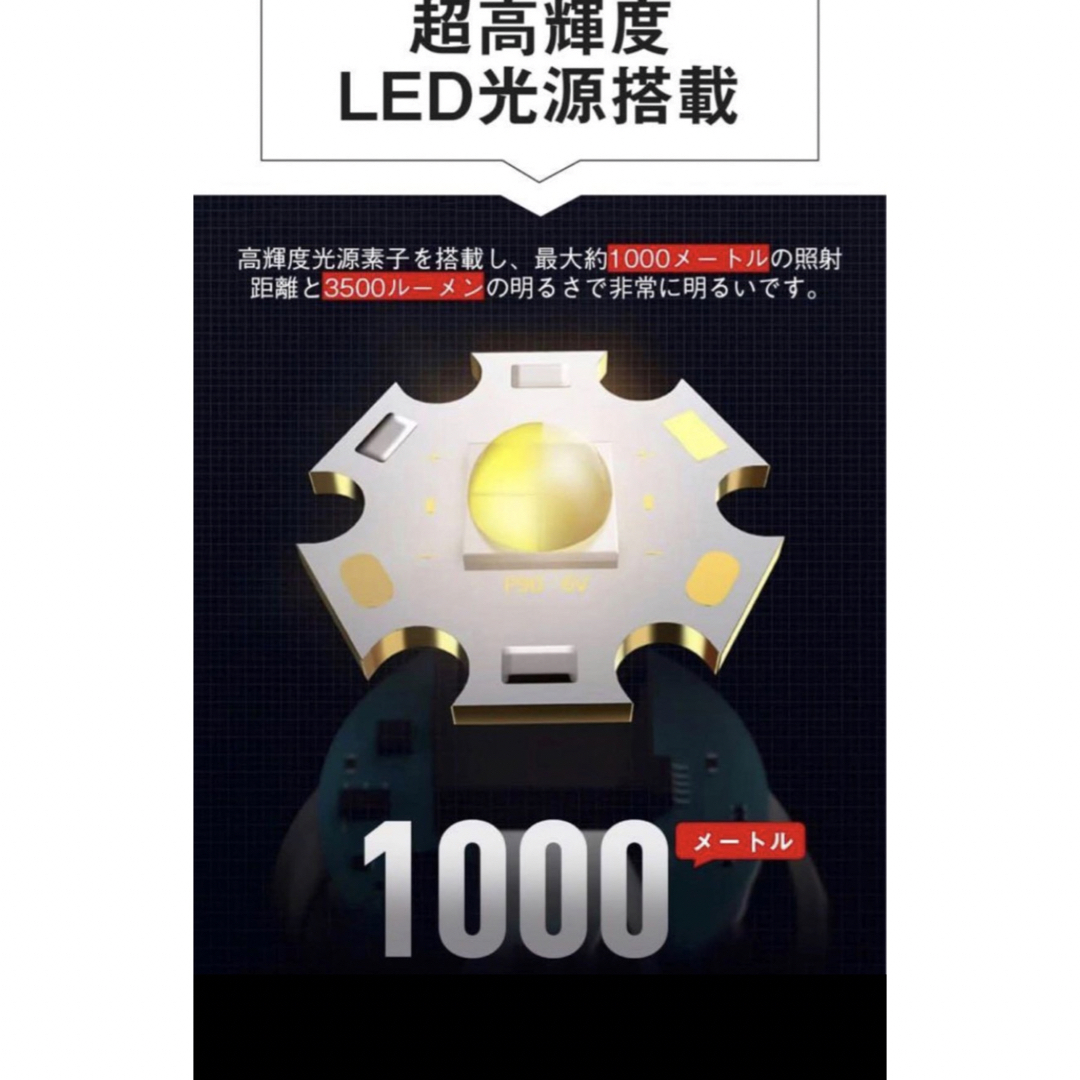 LED 懐中電灯 フラッシュライト ハンディライト 高輝度チップ搭載 スポーツ/アウトドアのアウトドア(ライト/ランタン)の商品写真