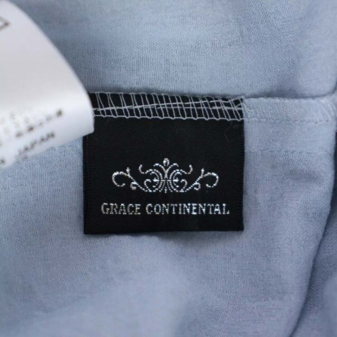 GRACE CONTINENTAL(グレースコンチネンタル)のグレースコンチネンタル シャツ ブラウス 半袖 袖フリル 38 M 水色 レディースのトップス(シャツ/ブラウス(半袖/袖なし))の商品写真