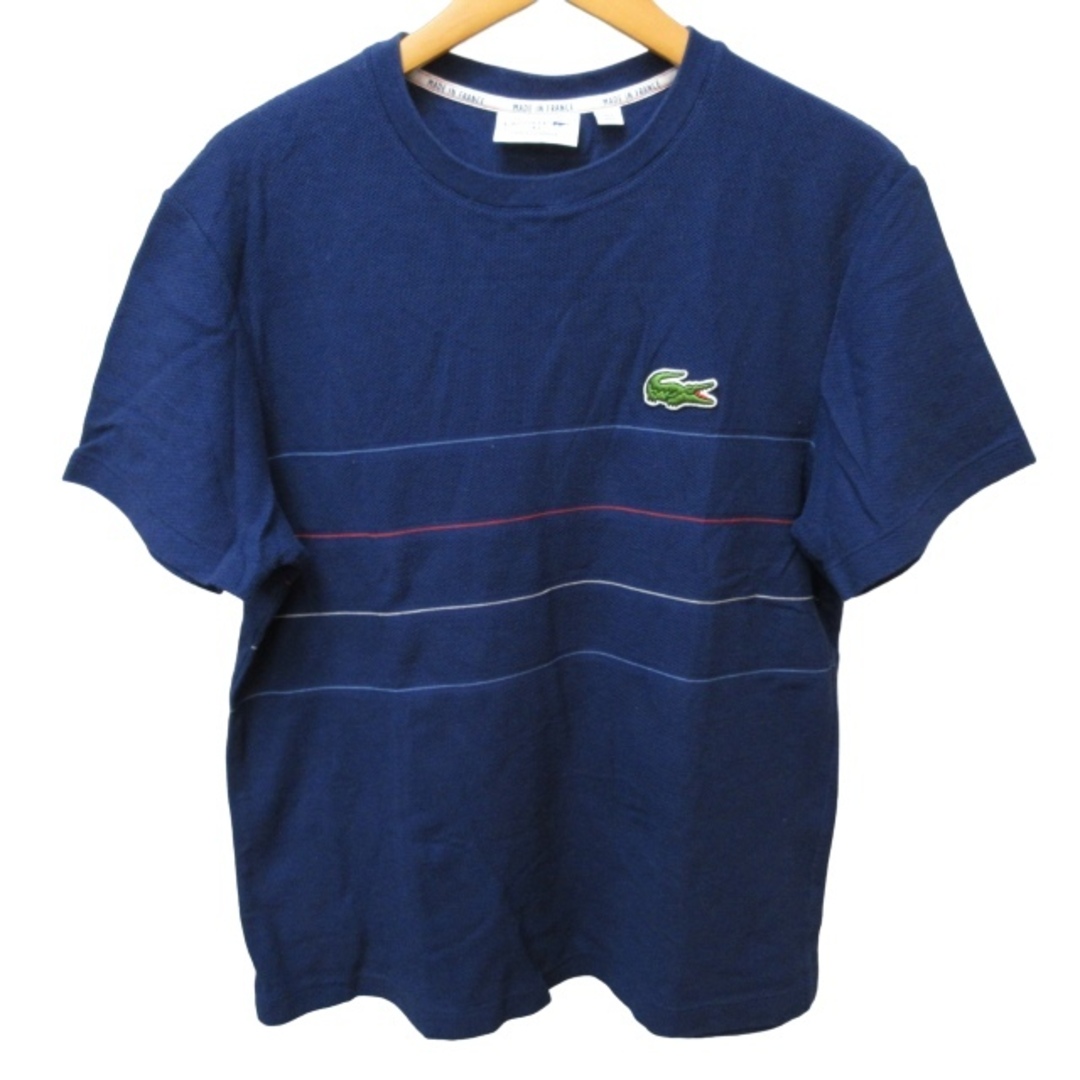 LACOSTE - ラコステ Tシャツ カットソー ビッグワニ刺繡 半袖 紺 L