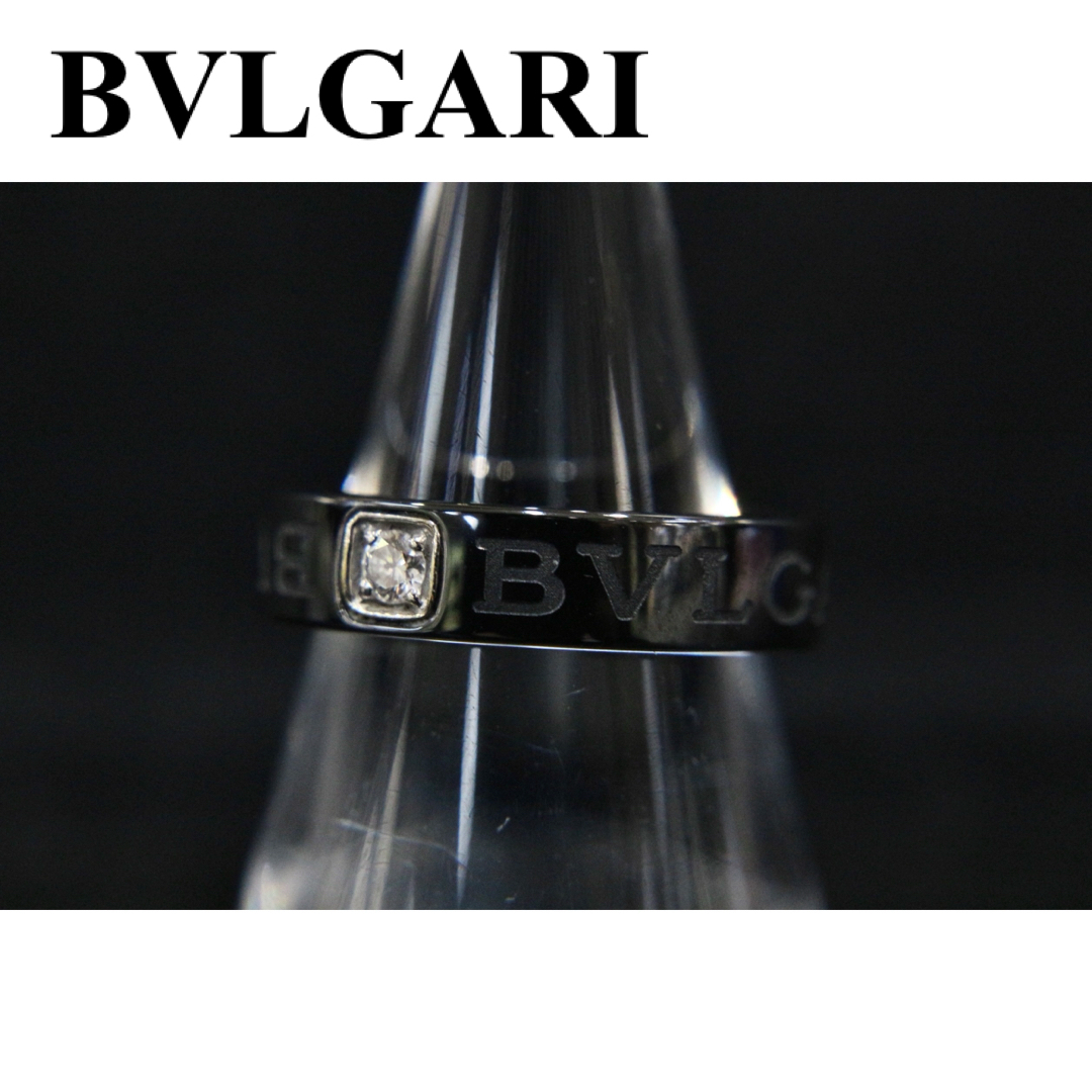 BVLGARI(ブルガリ)のBVLGARI☆ダブルロゴリング/ダイヤモンド/K18/黒 レディースのアクセサリー(リング(指輪))の商品写真