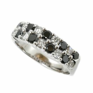 K18WG ホワイトゴールド ブラックダイヤ リング・指輪 ダイヤモンド1.00ct 12号 4.3g レディース【中古】【美品】(リング(指輪))