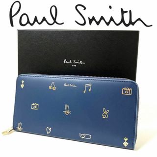 ポールスミス(Paul Smith)のPaul Smith ポールスミス  ミックスドゥードゥル ラウンドジップ長財布(財布)