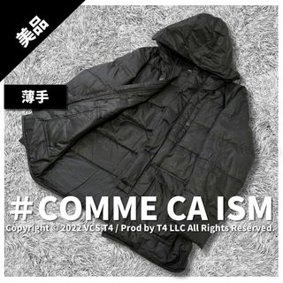 コムサイズム(COMME CA ISM)の【美品】コムサ イズム ダウンジャケット L 黒 ブラック 薄手 ✓2286(ダウンジャケット)