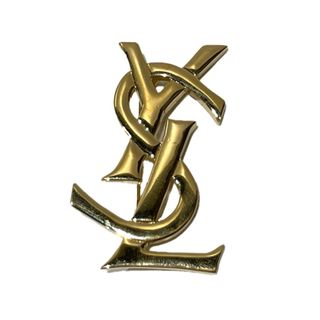 【毎週値下 限界価格に挑戦】 イヴサンローラン YSL YVES SAINT LAURENT ブローチ アクセサリー ロゴデザイン 金色 ゴールドカラー レディース メンズ 【 Bランク】 送料無料 当店通常価格 47800円