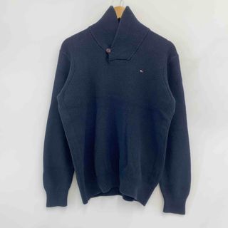 トミーヒルフィガー(TOMMY HILFIGER)のTOMMY HILFIGER メンズ トミーヒルフィガー ニット セーター ネイビー 重ね襟　ショールカラー カナコ柄(ニット/セーター)