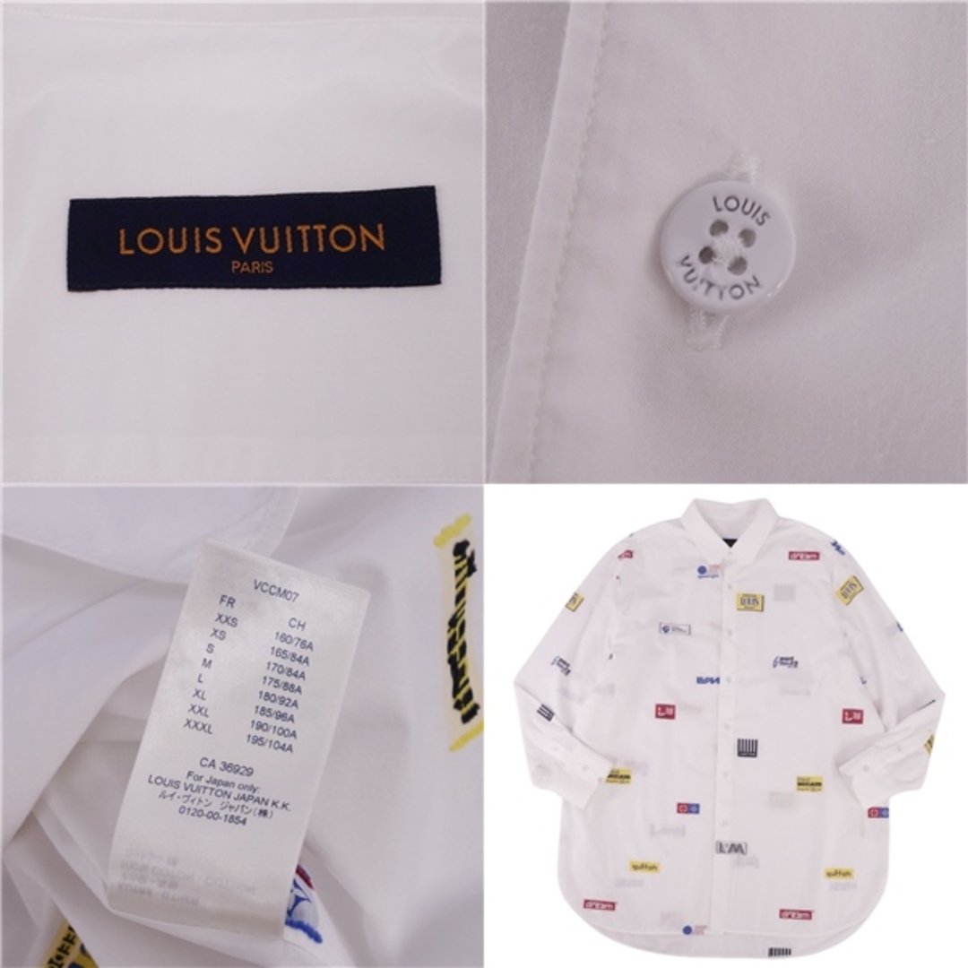 LOUIS VUITTON(ルイヴィトン)の極美品 ルイヴィトン LOUIS VUITTON DNA シャツ ロングスリーブ 長袖 ロゴ 総柄 トップス メンズ XXL ホワイト メンズのトップス(シャツ)の商品写真