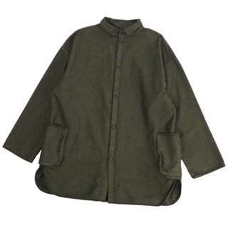 ポーター(PORTER)の美品 ポーター クラシック PORTER CLASSIC シャツ ジャケット モールスキン ロングスリーブ コットン 無地 トップス メンズ 3(L相当) グリーン(シャツ)