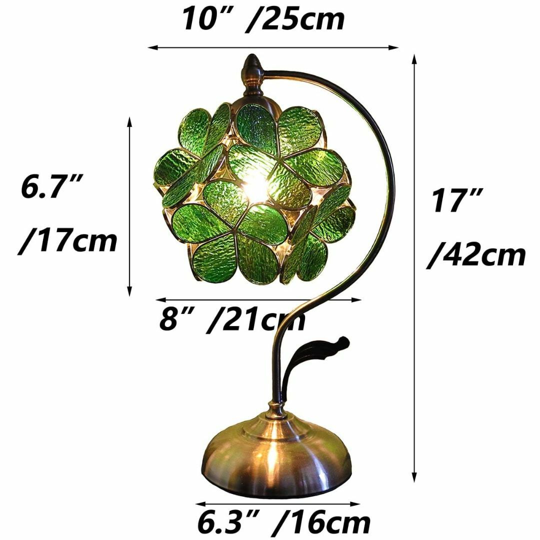 【色: グリーン】Bieye照明 桜 ティファニーランプ ステンドグラスランプ  インテリア/住まい/日用品のライト/照明/LED(その他)の商品写真